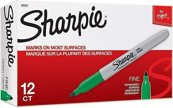 Fine Tip Permanent Marker, Green, Dozen SAN30004 - Janitorial Superstore