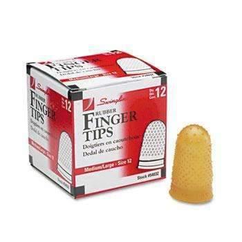 Swingline® Rubber Finger Tips, Size 12, Medium/Large, Amber, 1/Dozen - Janitorial Superstore