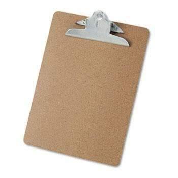 Universal® Hardboard Clipboard, 1" Capacity, Holds 8 1/2 x 11, Brown - Janitorial Superstore