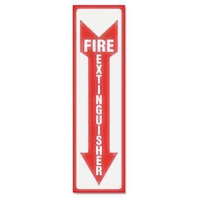 Headline® Sign Glow In The Dark Sign, 4 x 13, Red Glow, Fire Extinguisher - Janitorial Superstore