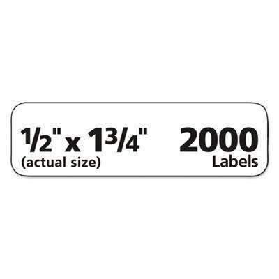 Avery® Easy Peel Return Address Labels, Inkjet, 1/2 x 1 3/4, White, 2000/Pack - Janitorial Superstore