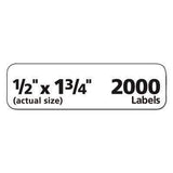 Avery® Easy Peel Return Address Labels, Inkjet, 1/2 x 1 3/4, White, 2000/Pack - Janitorial Superstore