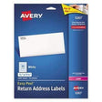 Avery® Easy Peel Return Address Labels, Laser, 1/2 x 1 3/4, White, 2000/Pack - Janitorial Superstore