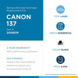 JSS Remanufactured Toner Cartridge for Canon 9435B001AA (137) - Janitorial Superstore