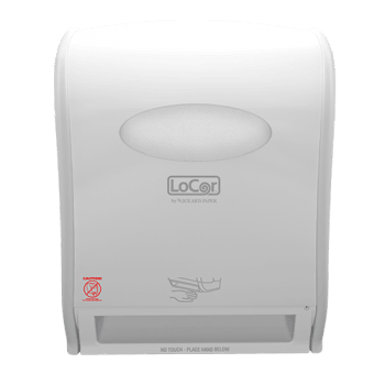 LoCor D68002 White Electronic Hard Wound Roll Towel Dispenser - Janitorial Superstore