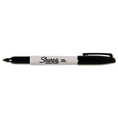 Sharpie® Fine Point Permanent Marker, Black, 12 Pk - Janitorial Superstore