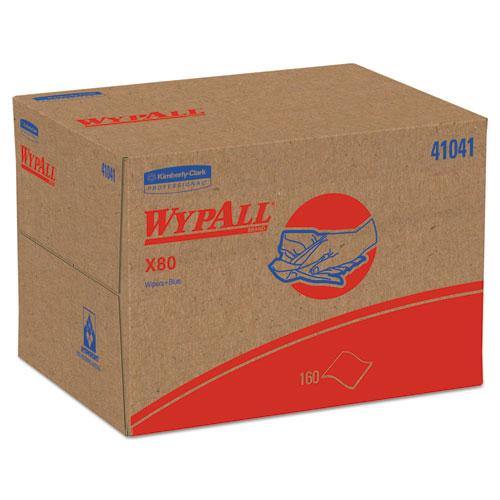 Wypall X80 Cloths, Brag Box, Hydroknit, Blue, 11.1 X 16.8, 160 Wipers-carton - Janitorial Superstore