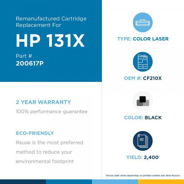 JSS Remanufactured High Yield Black Toner Cartridge for HP CF210X (HP 131X) - Janitorial Superstore