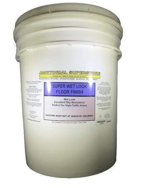 JSS Super Wet Look Floor Finish, 5 Gallon Bucket - Janitorial Superstore