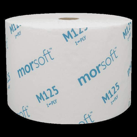 Mor-Soft MORM125 Coreless Alternative Bath Tissue, 1-Ply, 2500 Sheets, 24 Rolls/Carton - Janitorial Superstore