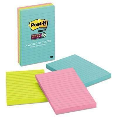 3M Post-It Super Sticky Notes, 3x 3, Miami - 3 pack