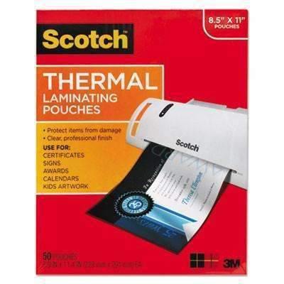 Scotch™ Letter Size Thermal Laminating Pouches, 3 mil, 11 1/2 x 9, 50/Pack - Janitorial Superstore