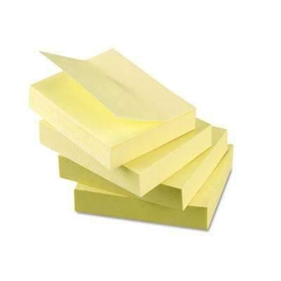 Universal® Recycled Self-Stick Note Pads, 1 1/2 x 2, Yellow, 100-Sheet, 12/Pack - Janitorial Superstore