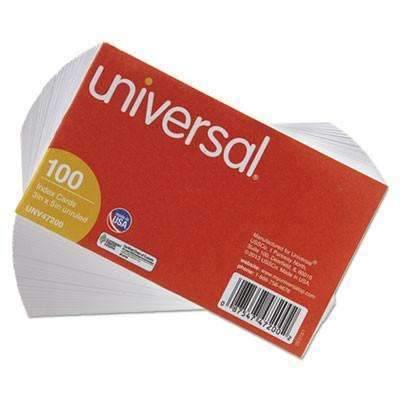 Universal® Unruled Index Cards, 3 x 5, White, 100/Pack - Janitorial Superstore