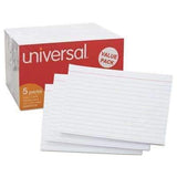 Universal® Ruled Index Cards, 3 x 5, White, 500/Pack - Janitorial Superstore