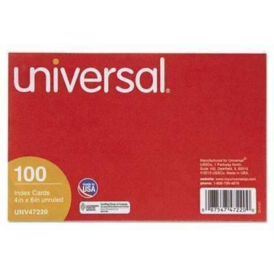 Universal® Unruled Index Cards, 4 x 6, White, 100/Pack - Janitorial Superstore