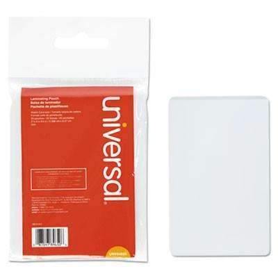 Universal® Clear Laminating Pouches, 5 mil, 2 1/8 x 3 3/8, Business Card Style, 25/Pack - Janitorial Superstore