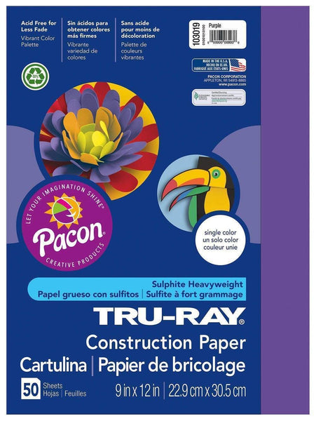 Pacon Construction Paper - 9 x 12 - Dark Blue - 100 Sheets