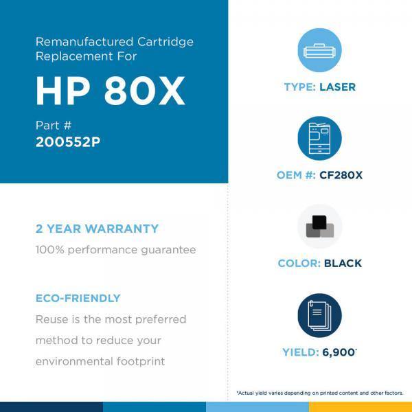 JSS Remanufactured High Yield Toner Cartridge for HP CF280X (HP 80X) - Janitorial Superstore