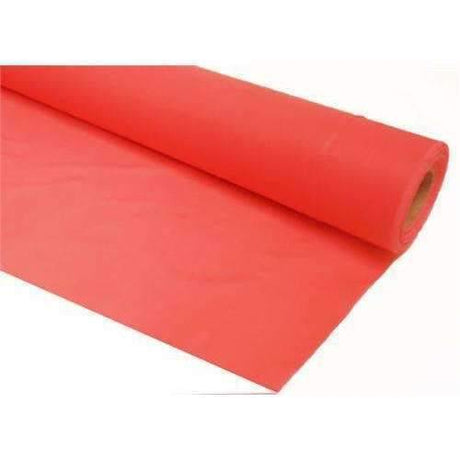 40" x 300' White or Red Embossed Poly Tablecover - Janitorial Superstore